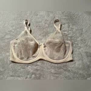 WACOAL 855186 Beige Nude Retro Chic Full Figure Lace Underwire Bra Size 38D